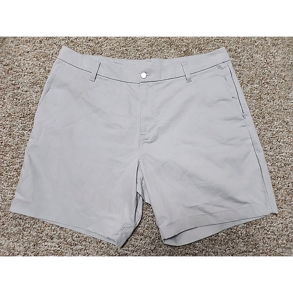 Lululemon Mens Commission Shorts 38x7 Performance Golf Cotton Blend Light Gray